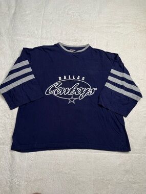 Vintage 90s NFL Dallas Cowboys 3/4 Long Sleeve Shirt Mens M/L Vtg Y2K Jersey USA